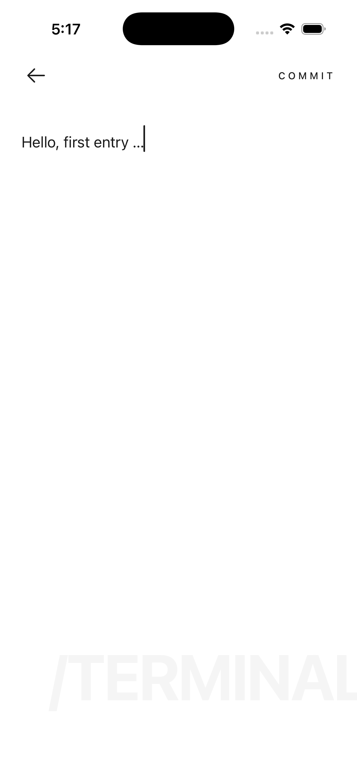 LOOP app screenshot showing the journal interface